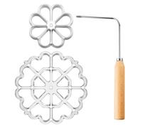 Sirxlevcy Stampo per Achappam Stampo Bunuelos con Manico Biscotti A Forma di Fiore di Rosa Strumento Bunuelos Set di Stampi per Waffle In Fusione per Cottura In Cucina