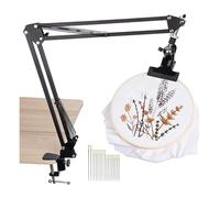 Sirxlevcy Supporto per Telaio da Ricamo in Metallo, Supporto per Telaio da Ricamo Regolabile per Ricamo, Arts Black