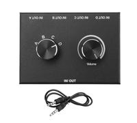 Sirxlevcy Switcher Audio Stereo a 4 Porte da 3,5 Mm Supporto 1 in 4 Out o 4 in 1 Out per Cuffie per Laptop PC Phone