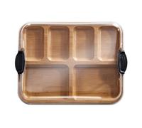 Sirxlevcy Tagliere In Bambù con Coperchio, Manici Neri, 11x14 Pollici - Perfetto per Salumi, Snack e Altro Ancora