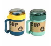 Sirxlevcy Tazza da Colazione Portatile Tazza di D'Avena Tazza di Yogurt Alle Noci Tazza da Snack Tazza da Zuppa Microonde con Coperchio Cucchiaio per Utensili da Cucina Facile da Usare