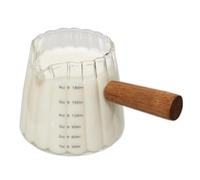 Sirxlevcy Tazzine da Caffè Accessori per Caffè Espresso, Brocca per Schiuma di Latte In Vetro, Misurino In Vetro, Bicchierino con Manico In Legno 6 Once 1 Pezzo