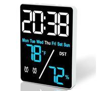 Sirxlevcy Termometro Digitale per, Igrometro, Sveglia, per Scrivania, Misurazione 'Umidità e Della Temperatura Interna con Display A LED