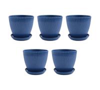 Sirxlevcy Vasi da Fiori nel Plastica per Piante, Confezione da 5 Vasi da Fiori da 6 Pollici con Fori di Drenaggio e Piattini, per Interni Ed Esterni D