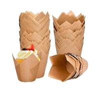 Sirxlevcy Vassoi per Cupcake Tulip Vassoi per Cupcake In Carta Oleata per Uso Alimentare Vassoi per Cupcake Tulip Standard Adatti A Vari Festival