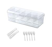 Sirxlevcy Vassoio per Condimenti Raffreddato con Ghiaccio con 5 Contenitori, Contenitore per Condimenti con Coperchi, Vassoio da Portata per Accessori Bar