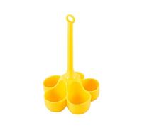 Sirxlevcy Vassoio per Uova al Resistente Alle Alte Temperature In Silicone A 5 Fori, 1 Pezzo di Gel di Silice Giallo