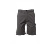Siry Work Bermuda Uomo Cargo da Lavoro in Cotone e Elastan, Leggero, Elasticizzato, Resistente all'Usura, Cuciture Triplo ago, Taschino Porta Monete e Porta Metro (Smoke-S)