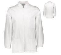 Siry Work Camice, Casacca, Bianca Unisex, 100% Cotone per fisioterapisti, Dentisti, assistenti, Operatori Sanitari. Perfetto per Ambienti Alimentari, cucine, Laboratori gastronomici, pasticciere -L-