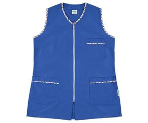Siry Work Casacca Donna da lavoro Senza Maniche art. VALERY 35% Cotone 65% Poliestere MADE IN ITALY. Ideale nel settore alberghiero, estetico, alimentare e benessere (XS, ROYAL)