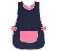 Siry Work Grembiule Scuola Infanzia, Cucina Donna, Taglia Unica, Regolabile in Vita con Due Bottoni che lo Rendono Facile da Indossare, Made in Italy, Art. Dalia (Blu-Corallo)