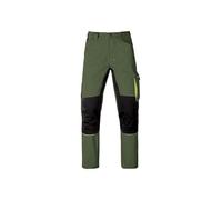 Siry Work Kapriol Pantaloni Trousers da Lavoro Kavir in Robusto Tessuto Misto Cotone Leggero e Resistente Tasche Cargo, Porta Metro, Porta Penna, Porta Ginocchiere, vestibilità Slim (Verde-L)