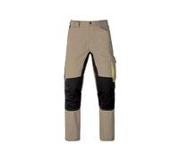 Siry Work Kapriol Pantaloni Trousers da Lavoro Kavir in Robusto Tessuto Misto Cotone Leggero e Resistente Tasche Cargo, Porta Metro, Porta Penna, Porta Ginocchiere, vestibilità Slim (Beige-S)