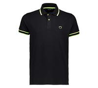 Siry Work Polo Uomo Mezza/Manica Baci&ABBRACCI 95% Cotone 5% Elastan BAM2566/C Taglie Forti (NERO-3XL)