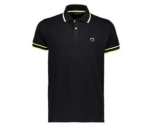Siry Work Polo Uomo Mezza/Manica Baci&ABBRACCI 95% Cotone 5% Elastan BAM2566/C Taglie Forti (NERO-3XL)