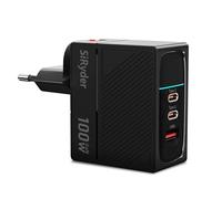 SiRyder Caricatore USB C, 100W Alimentatore di Rete a Nitruro di Gallio Tre Uscite 100W Alimentatore Pieghevole AD Alte Prestazioni Per Macbook,ipad,Cellulare,Switch,ecc.USB-C*2, USB-A*1