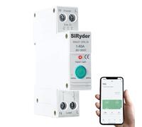 SiRyder Interruttore Smart 220V,1 DIN Interruttore Automatico 63A Intelligente Monofase Misurazione Sovracorrente Timer di Controllo Mobile remoto,WiFi Interruttore Automatico Intelligente