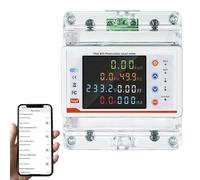 SiRyder Misuratore Consumo Elettrico Wifi,100A AC80-300V Contatori WLAN MonofaseTuya Smart Contatore Elettrico Wifi Contatore Bidirezionale Con Protezione Da Sovratensione Sovracorrente