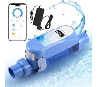 Sis-Tema di Clorazione per Piscine Ad Acqua Salata, Generatore di Cloro Salino per Piscine Interrate, Pannello di Controllo a LED, Wi-Fi Integrato E Telecomando Tramite App,85m³-20g/h
