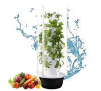 Sis-tema idroponico verticale a 9 livelli con luci LED e timer, kit da interno intelligente per erbe e verdure, autoirrigante, torre da giardino in ABS privo di BPA, risparmio idrico 90%(28Holes+LED)