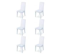 SISA srl, Set 6 Sedie Sala Da Pranzo Imbottite, Sedie Cucina, Sedia Modello Denver, Colore Bianco Gamba Bianco, Materiale Ecopelle, 100x47x46 cm, Arredamento Casa, Sedie Cucina Moderna