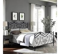 SISA srl, Struttura Letto Matrimoniale Ferro Battuto, Modello LAURA, Colore Nero Anticato (Con Sfumature Oro), 170x120x195 cm, 100% Made in Italy