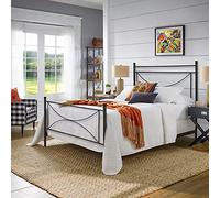 SISA srl, Struttura Letto Matrimoniale, Letto Matrimoniale Moderno, Letto Ferro Battuto, Modello Matilde, Colore Nero Anticato (Con Sfumature Oro), 170x120x195 cm, 100% Made in Italy