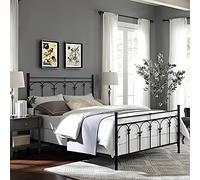 SISA srl, Struttura Letto Matrimoniale Moderno, Letto Ferro Battuto, Modello Dalia, Colore Nero Anticato (Con Sfumature Oro), 170x120x195 cm, 100% Made in Italy