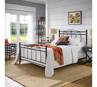 SISA srl, Struttura Letto Matrimoniale Moderno, Letto Ferro Battuto, Modello Erica, Colore Nero Anticato (Con Sfumature Oro), 170x120x195 cm, 100% Made in Italy