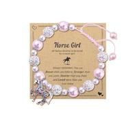 Sisadodo Braccialetto da donna a forma di cavallo, per ragazze e donne, braccialetto con perline per migliore amica, per adolescenti e adolescenti, braccialetto con perline a forma di pera con