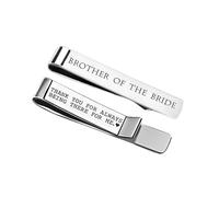 Sisadodo Brothers - Fermacravatta da uomo con incisione "Brother of the Bride", regalo di ringraziamento per fratello, matrimonio, celebrazione, fermacravatta per uomini, fratello della sposa, inciso