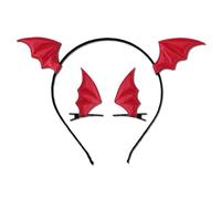 Sisadodo Cerchietto rosso per Halloween per ragazze e donne con ali rosse da diavolo per ragazze adolescenti fascia per capelli con ala di pipistrello per feste di Halloween, set di accessori per