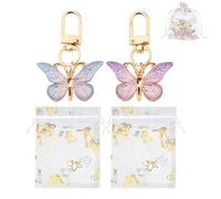 Sisadodo Portachiavi a forma di farfalla in acrilico con sacchetto regalo in organza, regalo di Natale per migliori amici, regalo di compleanno per donne e uomini, portachiavi dell', Yhmkeychain6-1uk