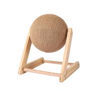 Sisal Cat Graffer - Ball graffio per gatti, giocattolo a sfera per graffio con supporto stabile | Graffiare e ruotare le gatti giocattolo graffiati, giocattoli interattivi con supporto in legno