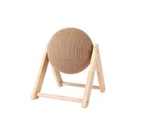 Sisal Cat Graffer - Ball graffio per gatti, giocattolo a sfera per graffio con supporto stabile | Graffiare e ruotare le gatti giocattolo graffiati, giocattoli interattivi con supporto in legno