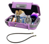 SISAV Cassaforte portatile, cassaforte combinata con cavo rimovibile, set la tua combinazione, per viaggi, famiglia e attività di campeggio all'aperto rosa