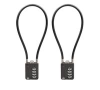 SISAV Cavo con combinazione a 4 cifre, 30 cm, cavo audace per scuola, palestra, armadietti, caschi, armadietti, cassette degli attrezzi, valigie, zaini, cavo 5 mm di diametro, colore nero canna di