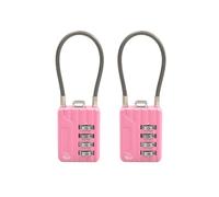 SISAV Cavo con combinazione a 4 cifre, cavo da 11,9 cm, per armadietti scolastici, caschi, armadietti, cassette degli attrezzi, valigie, zaini, cavi da 3 mm di diametro, rosa (confezione da 2)
