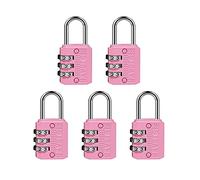 SISAV Confezione da 5 lucchetti a combinazione a 3 cifre, facili da leggere, per scuola, palestra, armadietti, senza chiave, combinabili con cinque colori, opzionali, per bagagli, recinzioni, cancelli