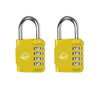 SISAV Lucchetto a combinazione a 4 cifre, lucchetto da palestra, lucchetto combinato esterno, adatto per armadietti scolastici, cassette degli attrezzi, recinzioni, cancelli (confezione da 2)
