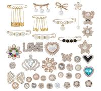 SISAY 55 Pezzi Shoe Charm,Strass per Scarpe Decorazioni per Scarpe Ciondoli Contengono Gioielli/Spille/Clip,Accessori per Scarpe Fai-da-te Accessori Ciondolo Scarpe Adatto per Le Ragazze Donne