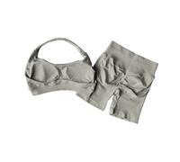 SISAY Completo Palestra Donna Estivo Push Up Tuta Sportiva Due Pezzi Pantaloncini e Reggiseno Scollo Halter Schiena Nuda Pilates Set Abbigliamento per Allenamento Yoga Fitness Jogging Danza Tracksuits