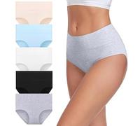 SISAY Mutande Donna Cotone Elasticizzato Confezione 5 Pezzi Vita Alta Effetto Snellente e Morbido Taglie Forti Intimo Traspirante con Controllo Addominal Slip Senza Cuciture