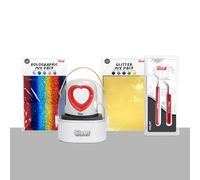 Siser Baby Press Pacchetto Special Effects - Include Pressa a Caldo Mini, 10 fogli Termovinile, Spellicolino e Pinzette, Ideale per Progetti Creativi su Tessuto e Cartoncino