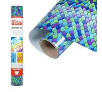 Siser® Easypatterns PLUS Mermaid Scales Teal, 30cm x 0,5 mt, Vinile Termotrasferibile Termoadesivo per la Personalizzazione di Abiti, Accessori e Tessuti d'Arredo, Materiale per Hobby Creativi