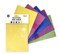 Siser® Glitter Mixed Pack - 5 Fogli A5 Termoadesivo Glitterato Colori Misti per la Personalizzazione dei Tessuti, Abbigliamento e Accessori, Hobby Creativi, Facile da Tagliare