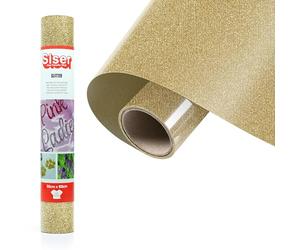 Siser® Glitter Old Gold, 30cm x 0,5mt, Vinile Termotrasferibile Termoadesivo Glitterato per la Personalizzazione dei Tessuti, Abbigliamento e Accessori, Hobby Creativi, Facile da Tagliare