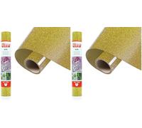 SISER® Glitter Oro Gold, 30cm x 0,5mt, Vinile Termotrasferibile Termoadesivo Glitterato per la Personalizzazione dei Tessuti, Abbigliamento e Accessori, Hobby Creativi, Facile da Tagliare