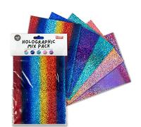 Siser® Holographic Mixed Pack - 5 Fogli A5 Termoadesivo Olografico Colori Misti per la Personalizzazione dei Tessuti, Abbigliamento e Accessori, Hobby Creativi, Facile da Tagliare