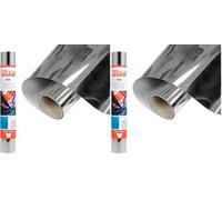 SISER® Metal Silver Argento, 30cm x 0,5mt, Vinile Termotrasferibile Termoadesivo Metallizzato per la Personalizzazione dei Tessuti, Abbigliamento e Accessori, Hobby creativi, Facile da Tagliare